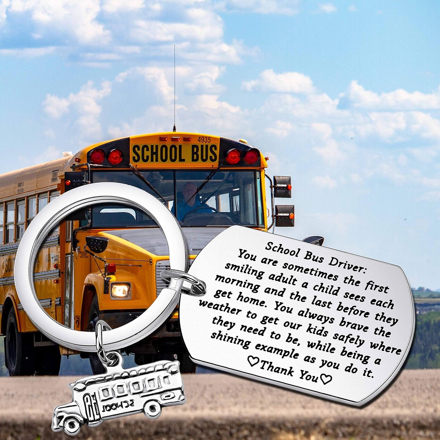 School Bus Driver Appreciation Gift Thank You Keychain Gifts for School Bus Driver Back to School Gift