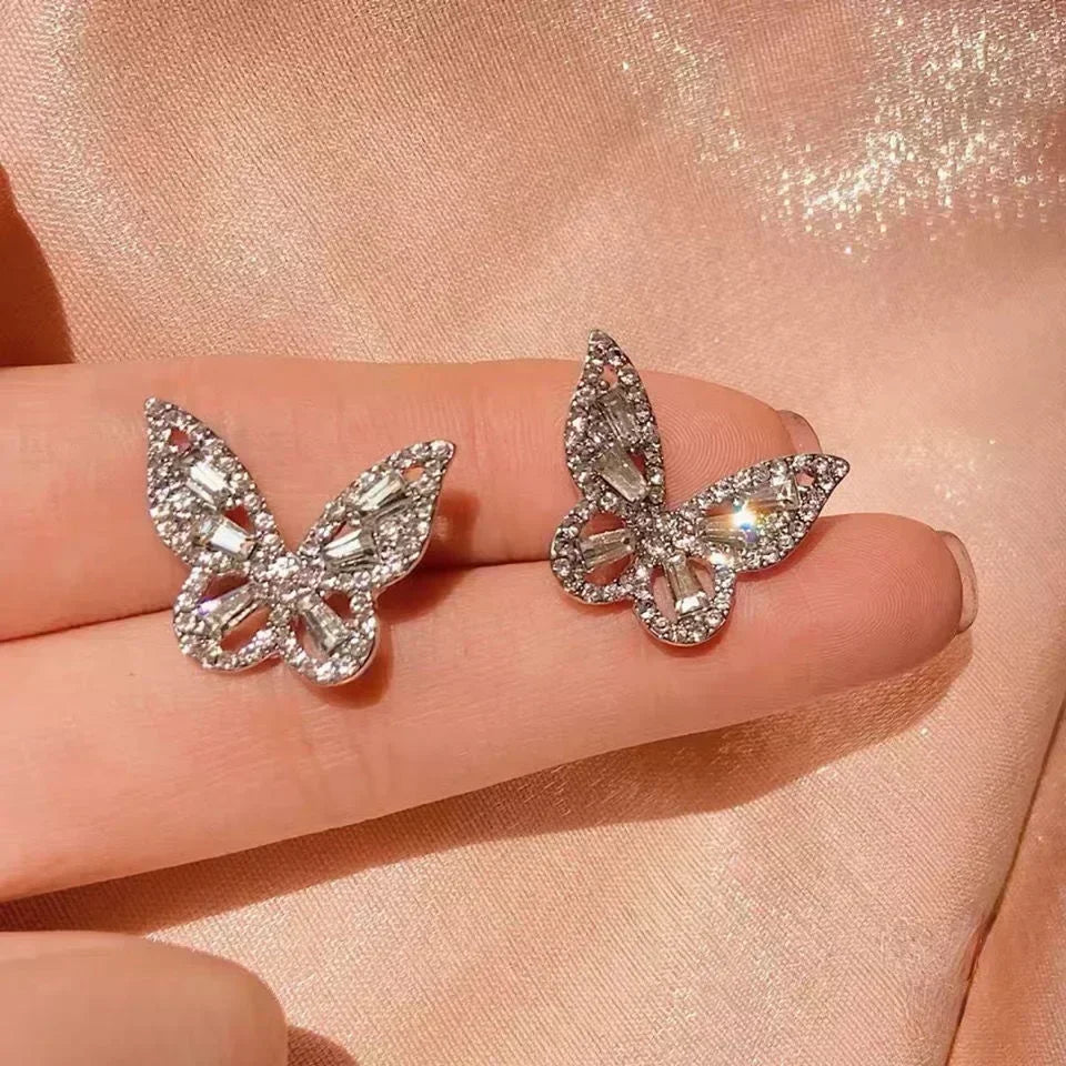Exquisite Blue Drop-shaped Crystal Pendant Earrings For Women