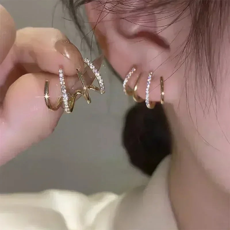 Charming Black Crystal Drop-shaped Pendant Earrings for Women