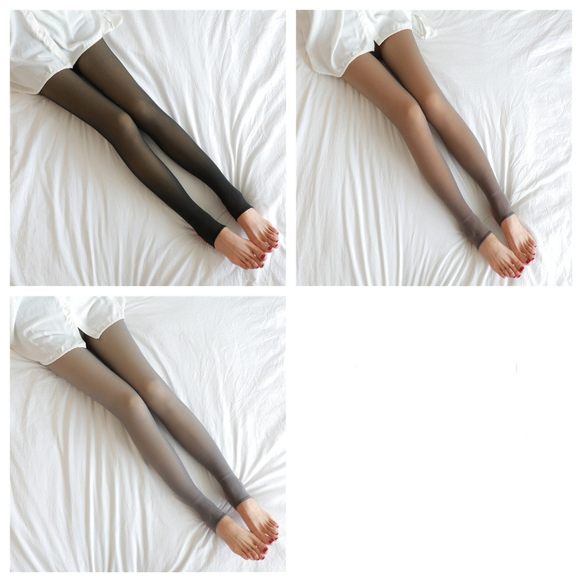Fake Translucent Plus Size Leggings Fleece Lined Tights Fall And Winter Warm Fleece