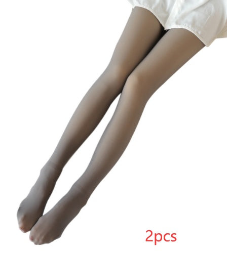 Fake Translucent Plus Size Leggings Fleece Lined Tights Fall And Winter Warm Fleece