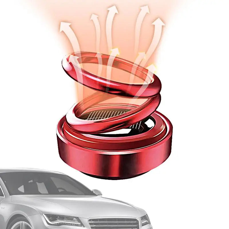  JHION Car Double Ring Air Freshener Solar Energy Rotating Car  Aromatherapy Diffuser Interior Decoration Accessories Diffuser Red :  Automotive