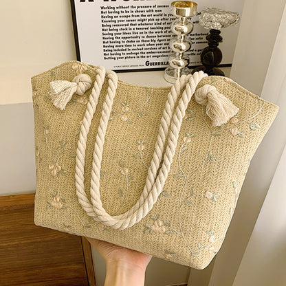 New And Simple Straw Bag Lace Bag Ins Straw Shoulder Bag