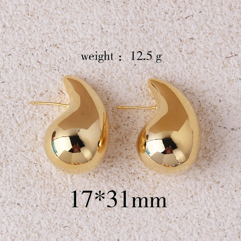 Extra Large Drop Earring Oversized Chunky Hoop Earrings for Women Girl Lightweight Hypoallergenic Gold Plated Big Earrings