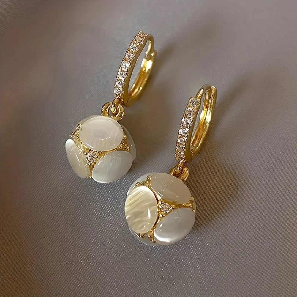 Retro Elegant Artificial Moonstone Dangle Earrings Style Hot List