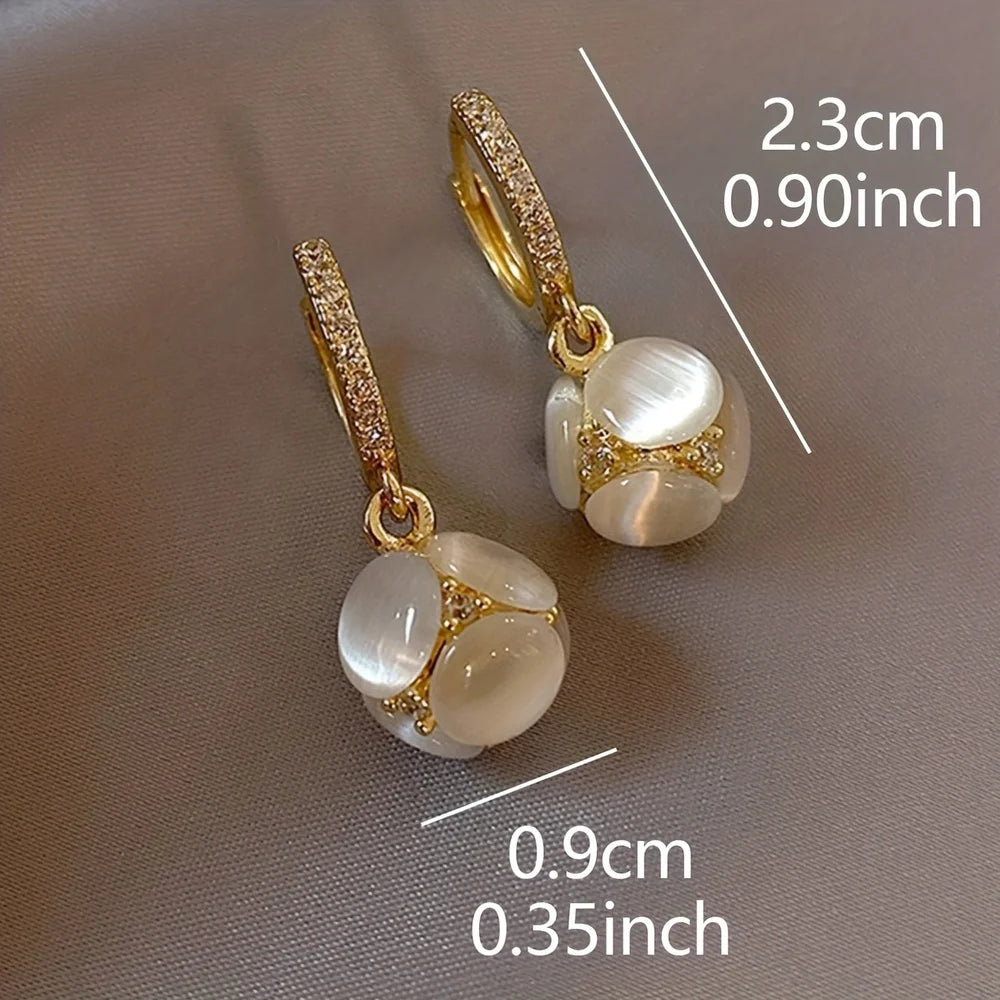 Retro Elegant Artificial Moonstone Dangle Earrings Style Hot List