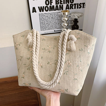 New And Simple Straw Bag Lace Bag Ins Straw Shoulder Bag