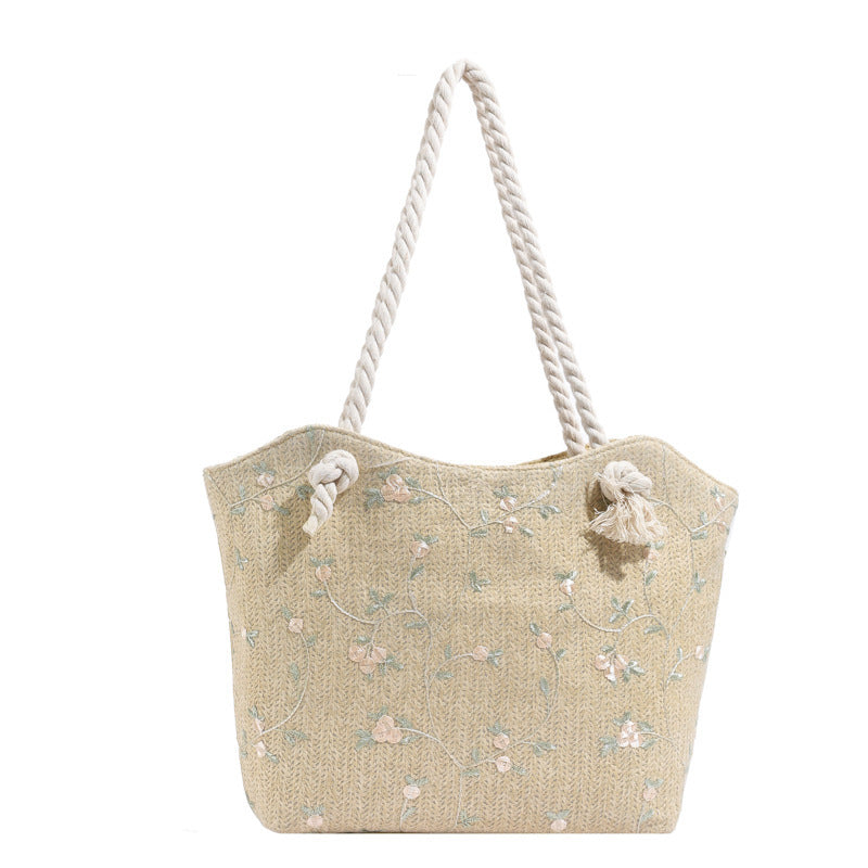 New And Simple Straw Bag Lace Bag Ins Straw Shoulder Bag