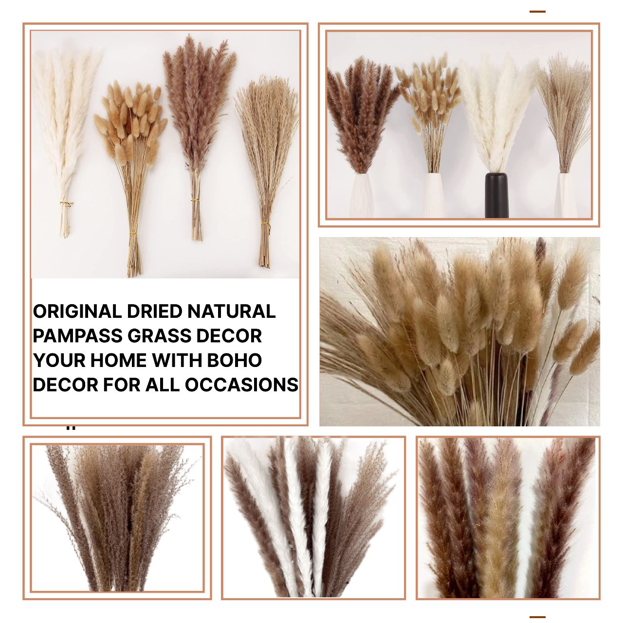 Natural Dried Pampas Grass Decor [85 Pcs Set]